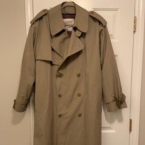 Vintage London Fog Men's Beige Lined Trench Coat Size 40